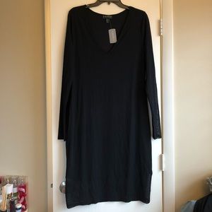 Forever 21+ Black Dress With Sheer Sleeves